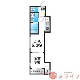 ハーモニーテラス加美東 1DKの間取図画像