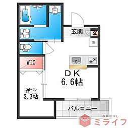 堺市堺区大浜北町2丁マンション 1DKの間取図画像
