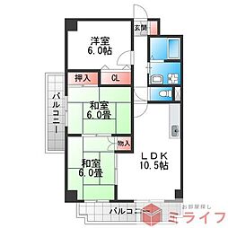 メゾン都 3LDKの間取図画像