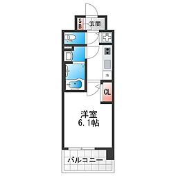 エスリード大阪平野プライム 6階1Kの間取り