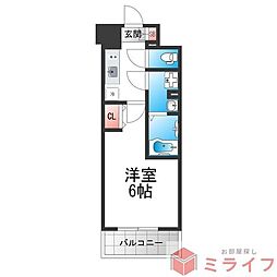 エスリード大阪イーストエッジ 1Kの間取図画像