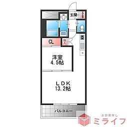 プレジオ永和ASIAN 1LDKの間取図画像