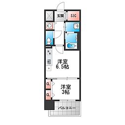 ArtizA堺 1DKの間取図画像