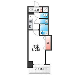 Luxe布施南 1Kの間取図画像