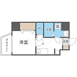 LAND GALAXY 7階1Kの間取り