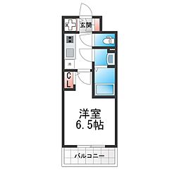 CREST TAPP 大阪EAST 1Kの間取図画像