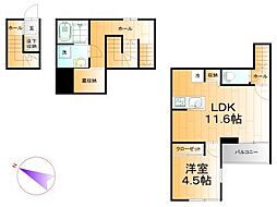 Maison de rapport 2階1LDKの間取り