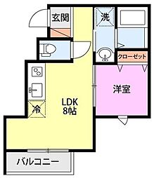 TRY ONE 1LDKの間取図画像
