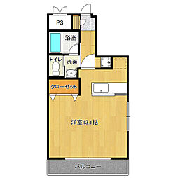 クランメール赤塚 3階1Kの間取り