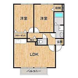 ヴィラ・ソレイユ 2LDKの間取図画像