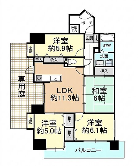 4LDK 間取り