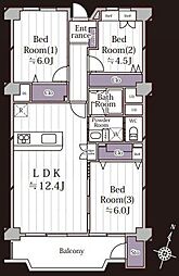 高根木戸駅5分　習志野台マンション 3LDKの間取り