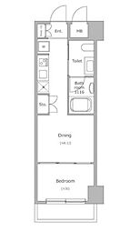 都営新宿線 新宿三丁目駅 徒歩5分の賃貸マンション 5階1DKの間取り