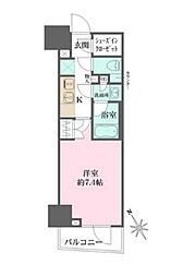 都営新宿線 曙橋駅 徒歩4分の賃貸マンション 11階1Kの間取り