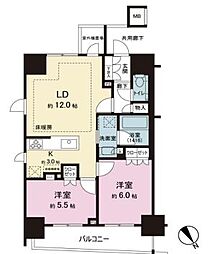 都営新宿線 曙橋駅 徒歩6分の賃貸マンション 8階2LDKの間取り