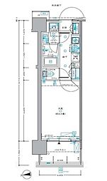 東京メトロ丸ノ内線 新宿御苑前駅 徒歩4分の賃貸マンション 10階1Kの間取り