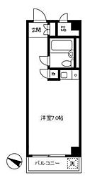 東京メトロ千代田線 赤坂駅 徒歩9分の賃貸マンション 2階ワンルームの間取り