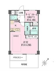 東京メトロ日比谷線 六本木駅 徒歩3分の賃貸マンション 1階1LDKの間取り