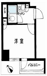 東京メトロ丸ノ内線 新宿御苑前駅 徒歩7分の賃貸マンション 4階ワンルームの間取り
