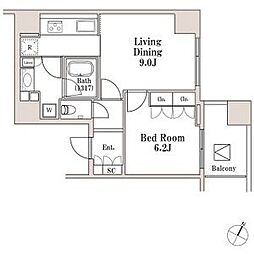 東京メトロ半蔵門線 半蔵門駅 徒歩3分の賃貸マンション 1階1LDKの間取り
