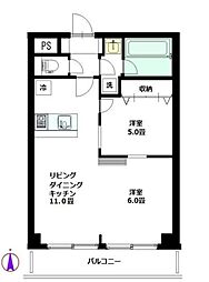 ハイホーム本陣 2LDKの間取図画像