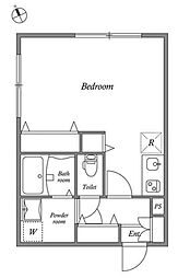 LEGALAND市谷薬王寺 ワンルームの間取図画像