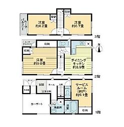 東京メトロ丸ノ内線 四谷三丁目駅 徒歩5分の賃貸一戸建て 1階3SDKの間取り