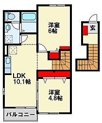 ファミーユ・KA 2LDKの間取図画像