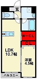 Regno永犬丸 1LDKの間取図画像