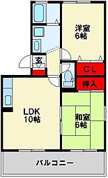 トロワフィーユ 2LDKの間取図画像