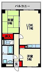 ロワイヤルTN 2LDKの間取図画像