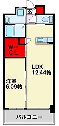 ウイングス穴生 1LDKの間取図画像