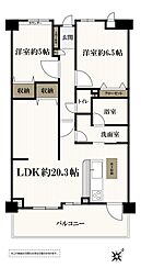 キングマンションエピシオン阿波座イーストディオ 2LDKの間取図画像