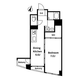 京成押上線 京成曳舟駅 徒歩8分の賃貸マンション 4階1DKの間取り