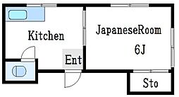 JR総武線 平井駅 徒歩11分の賃貸アパート 2階1Kの間取り