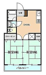 メゾン平井 2DKの間取図画像
