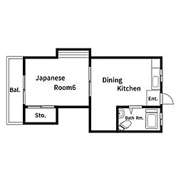 JR総武線 平井駅 徒歩5分の賃貸アパート 2階1Kの間取り
