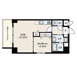 グランデューク新栄 1LDKの間取図画像