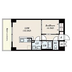名古屋市営東山線 新栄町駅 徒歩8分の賃貸マンション 5階1LDKの間取り