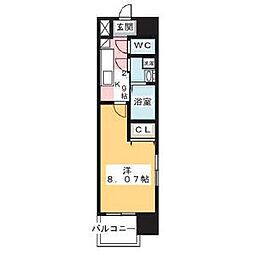 名古屋市営鶴舞線 鶴舞駅 徒歩9分の賃貸マンション 14階1Kの間取り
