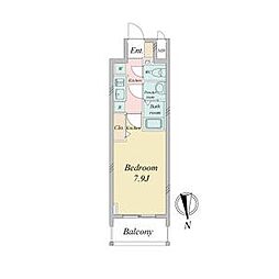 名古屋市営東山線 新栄町駅 徒歩6分の賃貸マンション 4階1Kの間取り