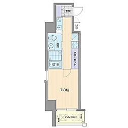 名古屋市営東山線 今池駅 徒歩4分の賃貸マンション 15階1Kの間取り