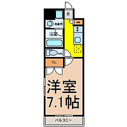 名古屋市営東山線 今池駅 徒歩4分の賃貸マンション 2階1Kの間取り