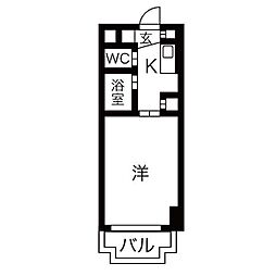 名古屋市営桜通線 吹上駅 徒歩10分の賃貸マンション 5階1Kの間取り