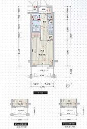 名古屋市営東山線 新栄町駅 徒歩10分の賃貸マンション 9階1Kの間取り