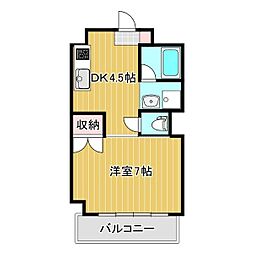 名古屋市営名城線 矢場町駅 徒歩8分の賃貸マンション 6階1DKの間取り