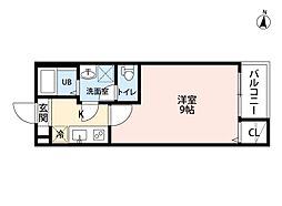 名古屋市営桜通線 吹上駅 徒歩10分の賃貸アパート 3階1Kの間取り