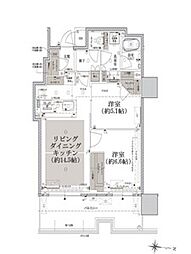 名古屋市営名城線 久屋大通駅 徒歩5分の賃貸マンション 19階2LDKの間取り