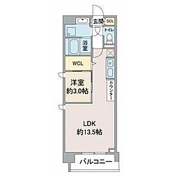 名古屋市営東山線 覚王山駅 徒歩10分の賃貸マンション 6階1LDKの間取り