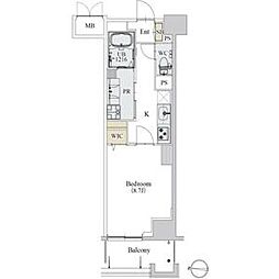 名古屋市営名城線 矢場町駅 徒歩9分の賃貸マンション 7階1Kの間取り